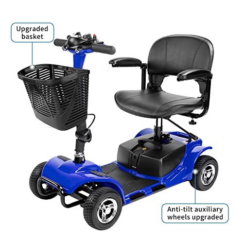 Furgle 4 Wheel Mobility Scooter Electric Power Mobile Wheelchair For Seniors Adult - Collapsible And Compact Duty Travel Scooter W/Basket And Long Range Power Extended Battery #TOP1