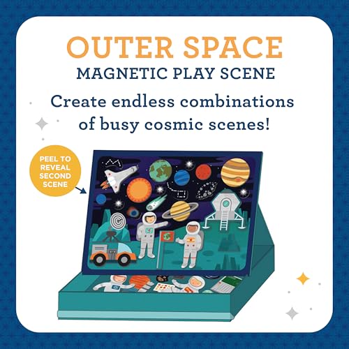 Image of Petit Collage Outer Space Play Scene Mix and Match Magnetic Pieces, Ages 3+, 2 Scenes and 54 Pieces
