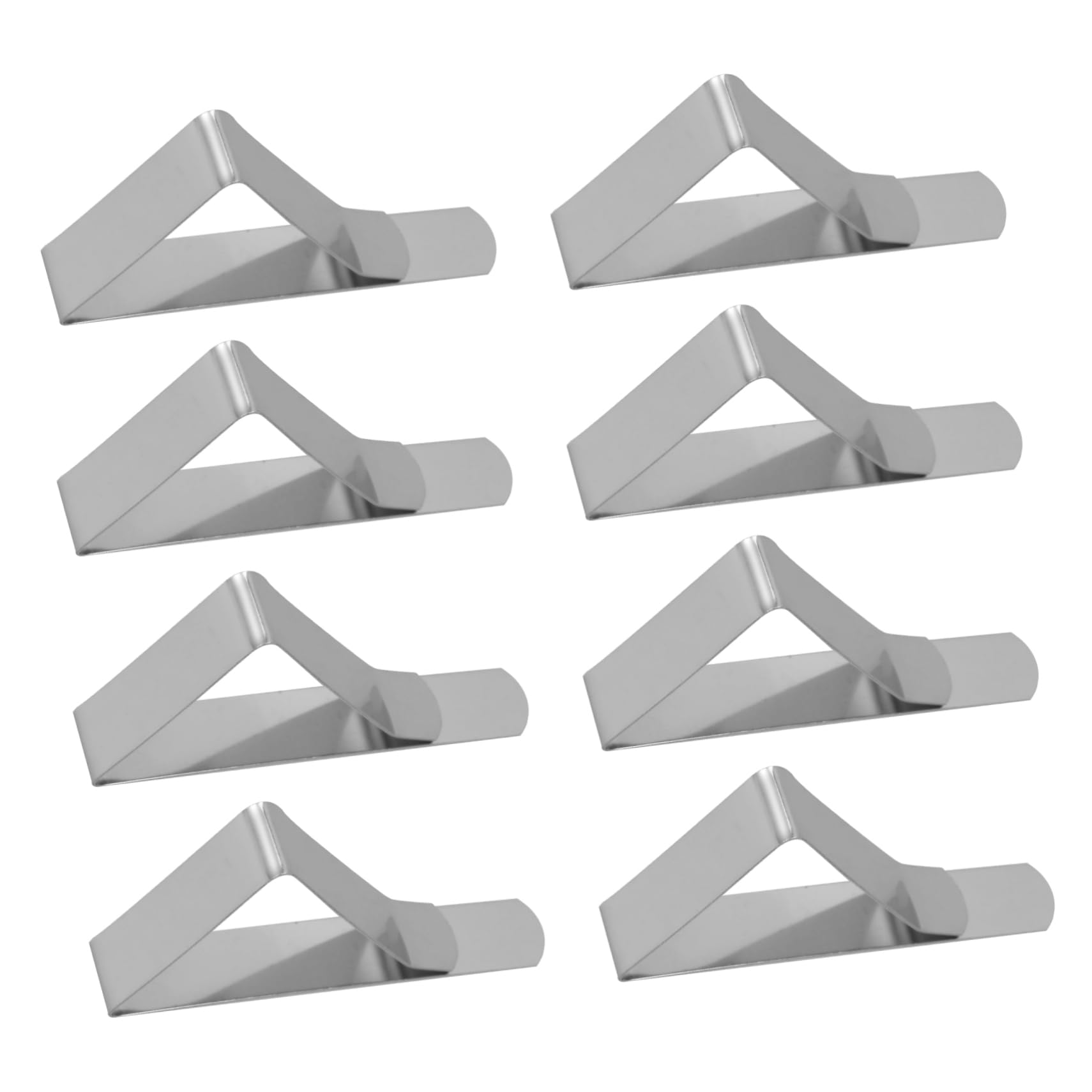 GRIRIW 8-Pack Stainless Steel Tablecloth Clips 5cm Triangle Holders for Picnic Camping and Indoor Outdoor Events