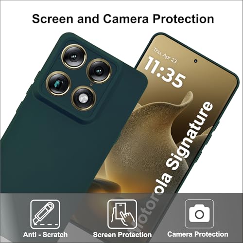 Image of SBMS Silicone Back Cover Case for Motorola Signature | Soft Micro-Fibre Lining Inside | Camera Protection Bump | Shockproof Back Cover Case for Moto Signature (Candy Cloth Green)