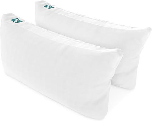 Sleepgram Paquete de 2 almohadas refrescantes y funda extraíble para juegos de dormir, tamaño King, juego de almohadas ajustables y lavables para un