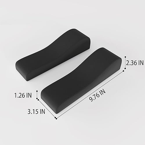 Miniatura 6 de Almohadillas de espuma viscoelástica para reposabrazos - Experimenta la máxima comodidad de memoria para oficina, juegos y más (paquete de 2) - Negro