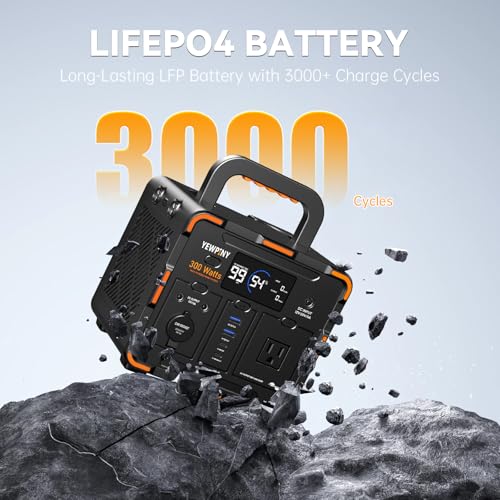 EM300 Portable Power Station, 259Wh LiFePO4 Battery, 300W Continuous/600W Peak Output, USB-C PD 100W Fast Charging, Solar-Compatible Backup Power for Camping, Emergency, and Outdoor Use - Image 5