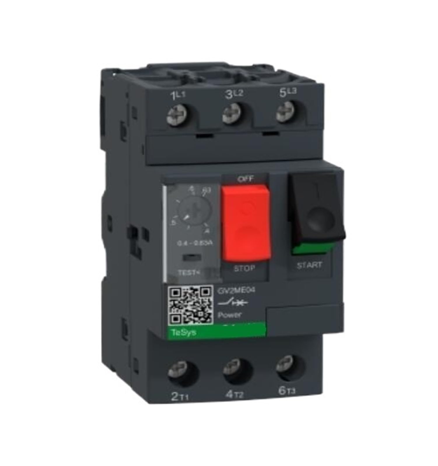 TYEXCZARF GV2M04 GV2ME04C GV2-ME04C GV2ME04 Motor circuit breaker, GV2, 3P, 0.4-0.63 A