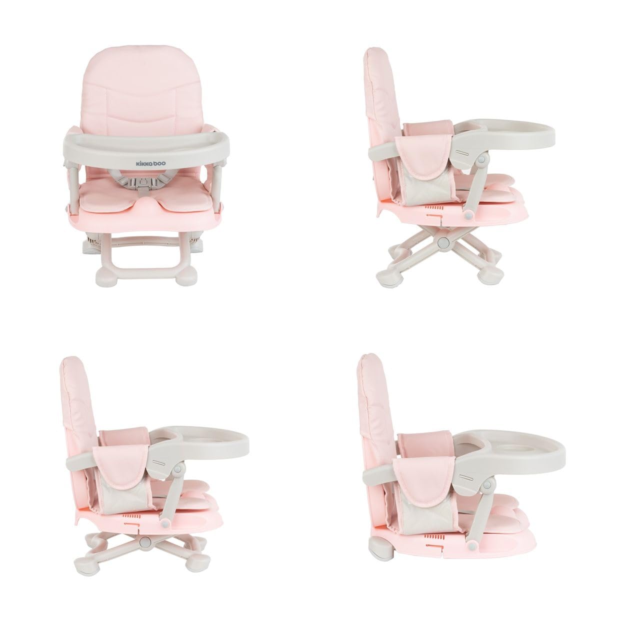 Kikkaboo, Pappo Booster seat, tavolo, pieghevole, cintura di sicurezza, colori:rosa