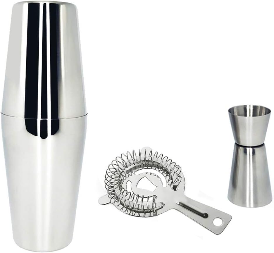 VIDI Professional Bartenders and Family Bars 4 Piece Set of Boston Cocktail Shaker Bartender Kit