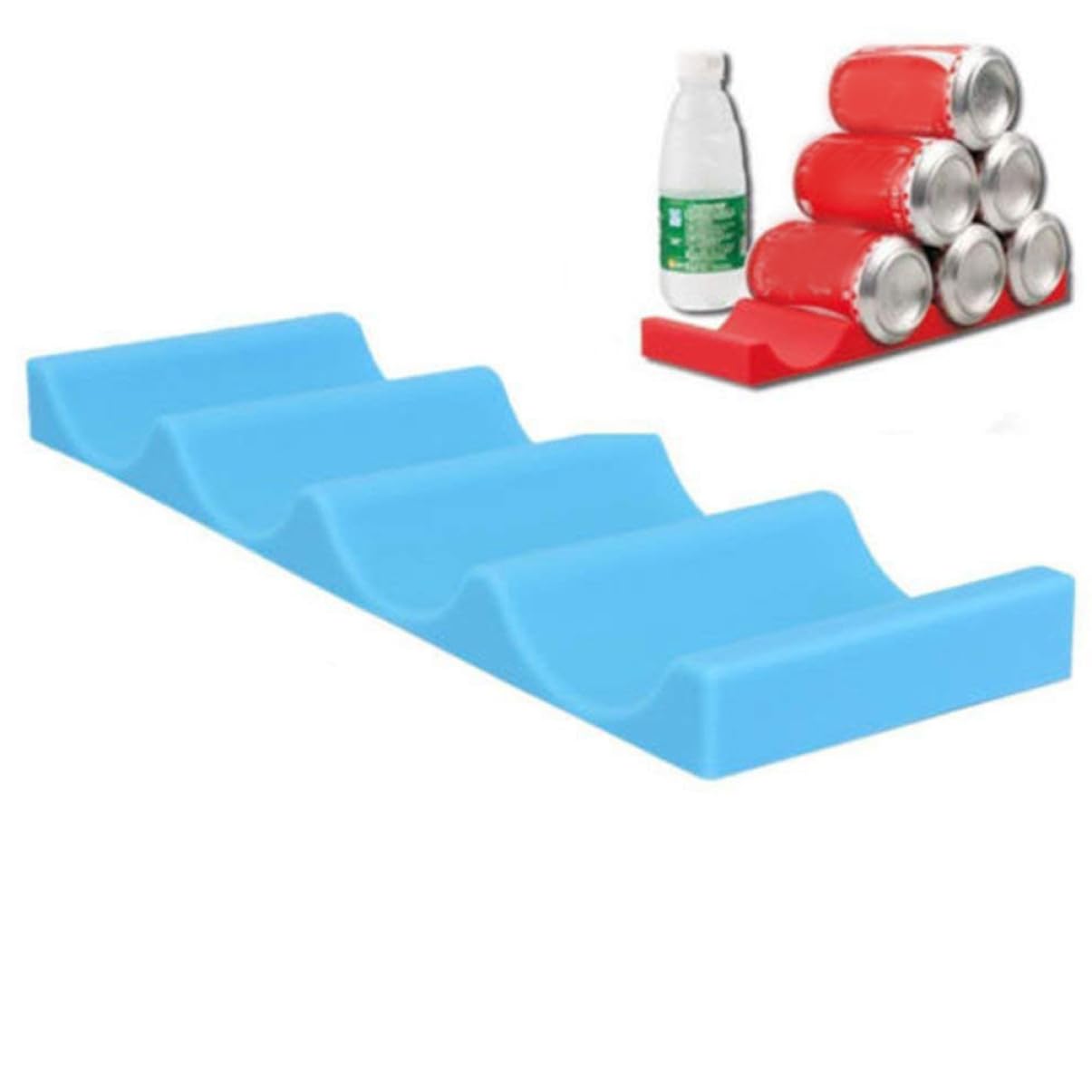 OKUMEYR 2pcs Silicone Can Beverage Rack Organizer Stackable Beer Wine Holder for Fridge Bar Picnic Space-Saving Tidy Tool for Home Outdoor Storage