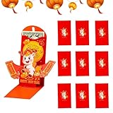 Red Envelopes - 2026 Horse Year, 3D Foldable Pack, Traditional Lunar New Year Art, Gold Foil Embossed Patterns, Seasonal Party Supplies, 10 Piece Large Size For Money Gift