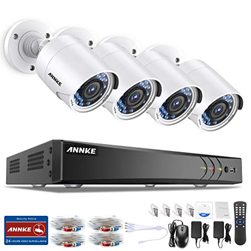 1080P Überwachungskamera System 4 x 1080P Wetterfest HD-Kamera Außen und ANNKE 4CH DVR ohne Festplatte 1080P Überwachungskamera Set Bewegungsmelder IR