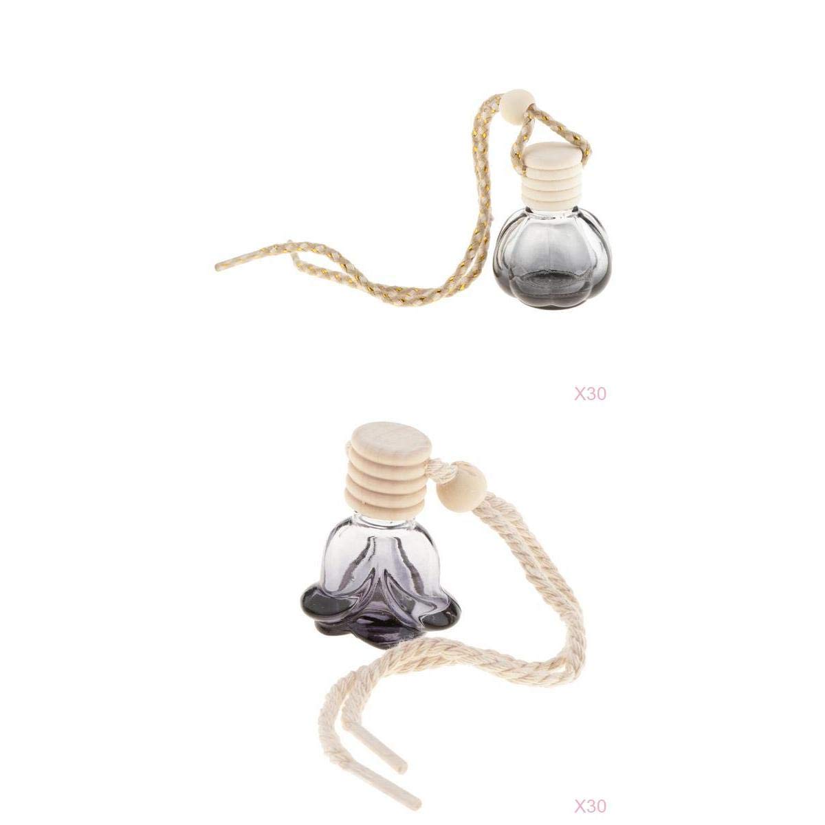 Merishopp 60pcs/Set Refillable Empty Perfume Bottle Pendant Car Hanging Ornament-image-28