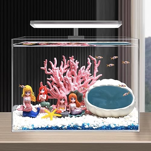 Image of Aquarium Decorations Resin Reef Tank Decor Accessories Fake Coral Fish Tank Ornaments (Pink)