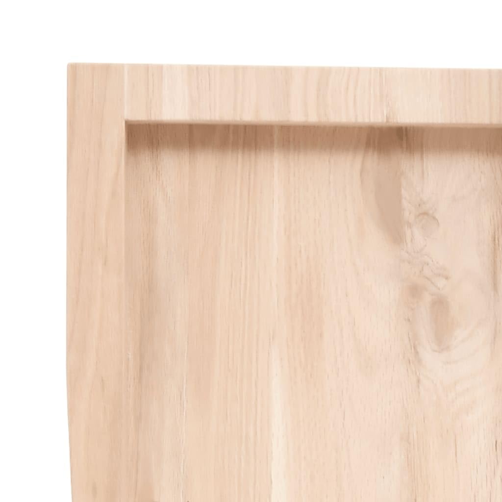 Piano in legno massello di quercia, 60 x 40 x (2-4) cm, non trattato, con bordo naturale, piano di ricambio per scrivania, piano di lavoro, tavolo da pranzo, cucina, bancone da bar, piano per