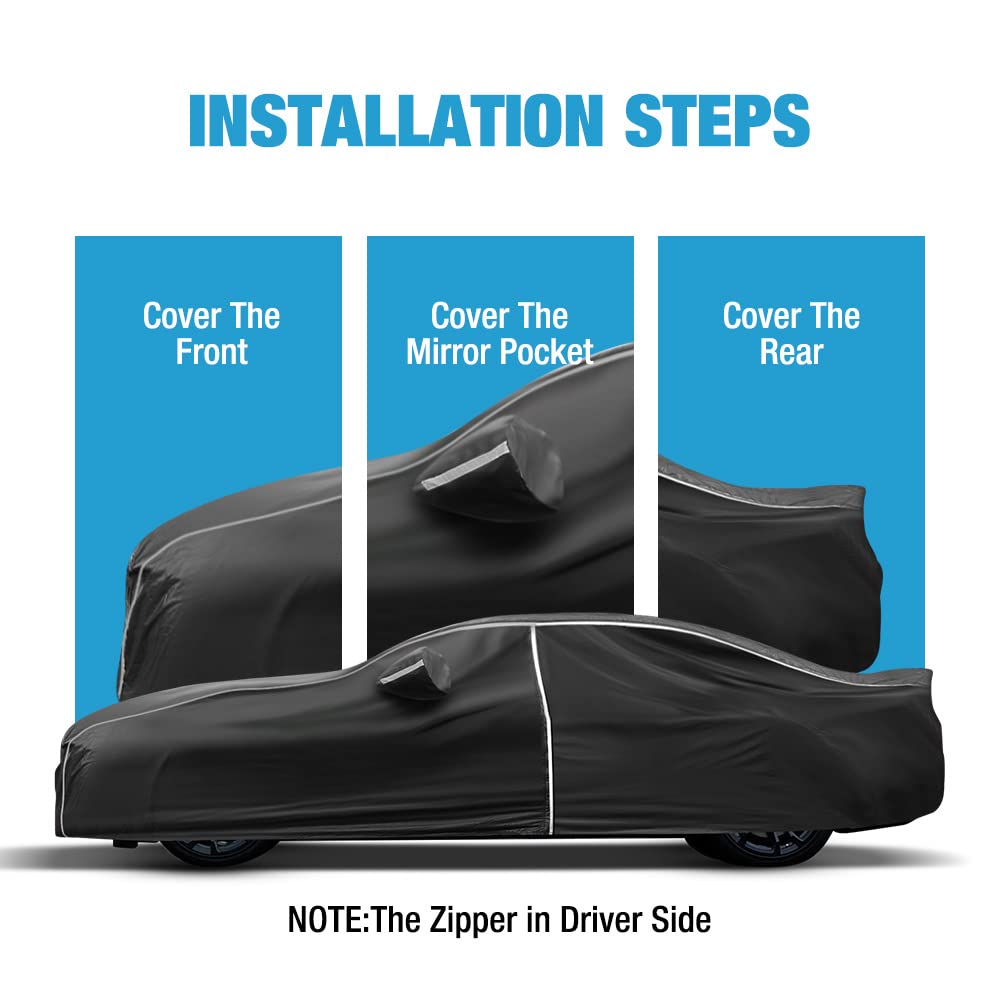 Waterproof Car Cover Compatible for Chevy Camaro 2010-2024 All Weather 6 Layers Full Car Cover with Storage Bag — view 6