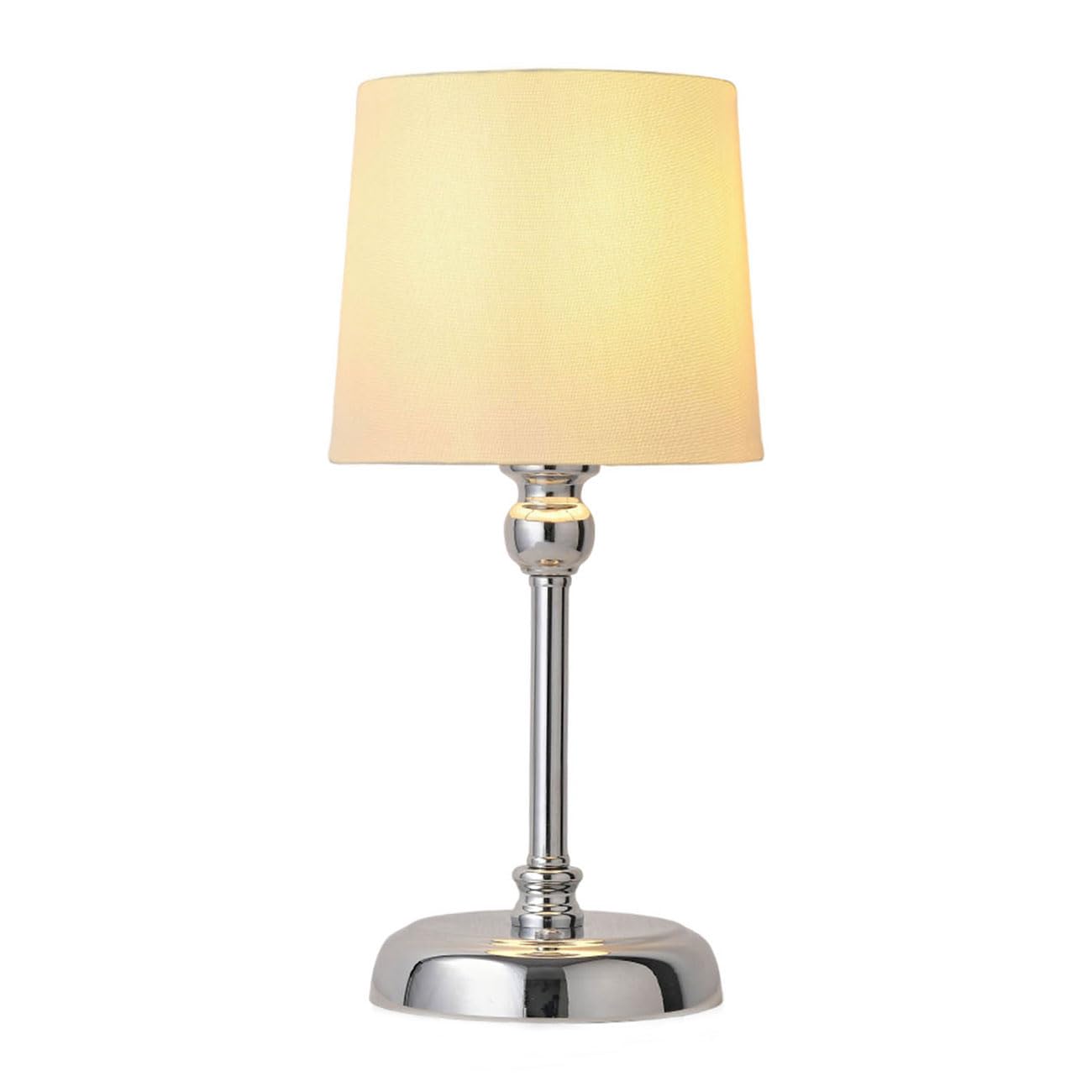 Rechargeable Cordless Table Lamp, 6000mAh Battery Bedside Lamp with Touch Dimming & Brightness Memory, Portable LED Lamp, Warm 2700K Small Dimmable Lamps for Bedroom, Living Room, Indoor - Chrome