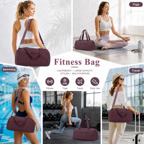 Image of PALAY Gym Duffle Bag Waterproof Purple Weekend Travel Bag