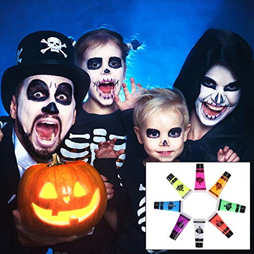 Pintura Corporal para la Cara, 10Ml/PC Pintura Corporal, Pinturas Faciales Fluorescentes Pintura Corporal Maquillaje… - Imagen 3