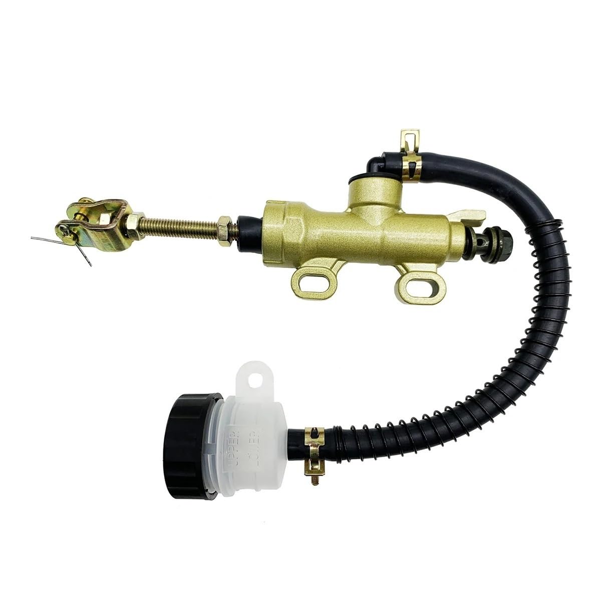 Kvswbre Gold Motorcycle Rear Brake Pump Universal Motorcycle One-Line Pump Rear Brake Foot Hydraulic Master Oil Cylinder Refit(Gold)