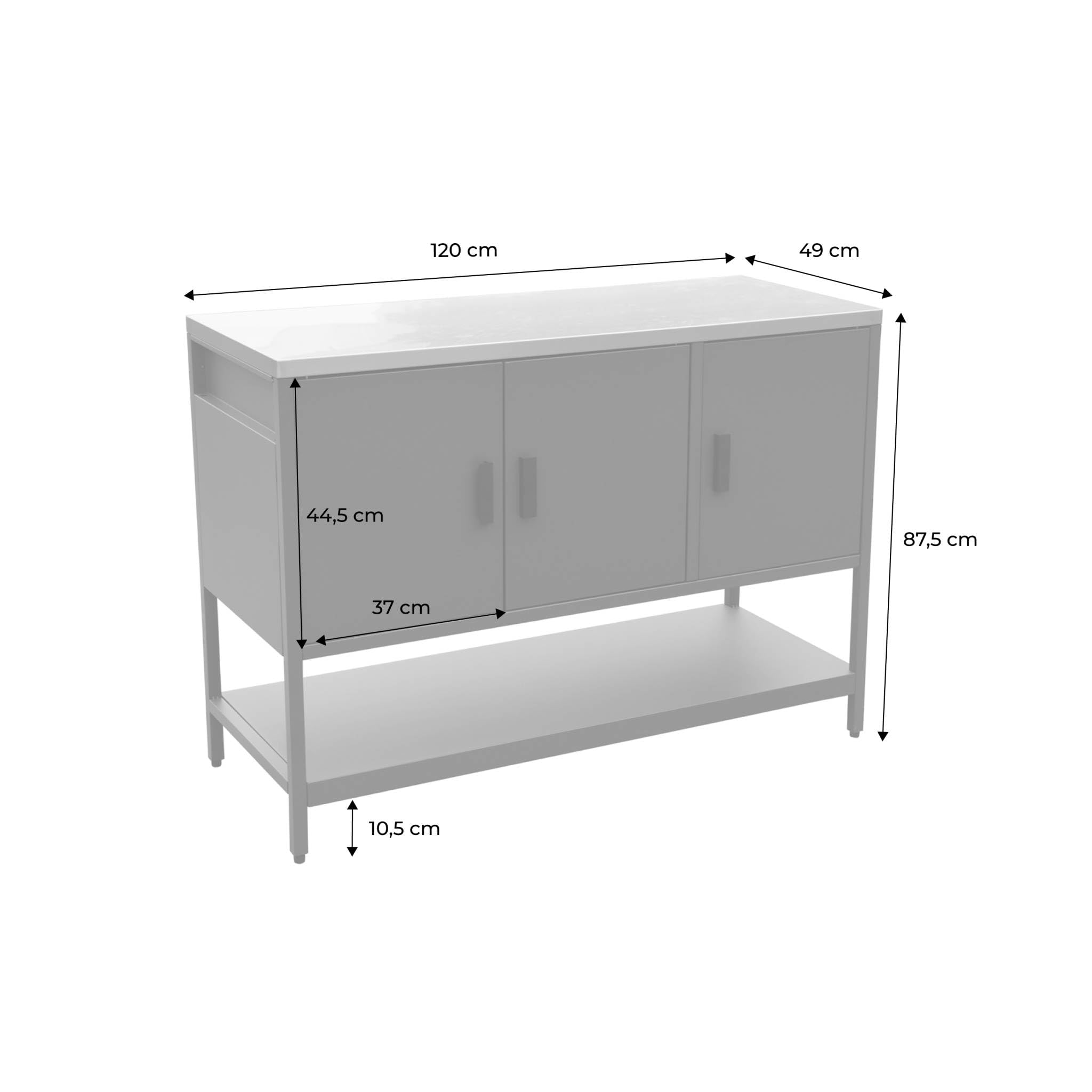 sweeek - Cuisine d'extérieure en acier vert 3 portes.1 étagère L120cm