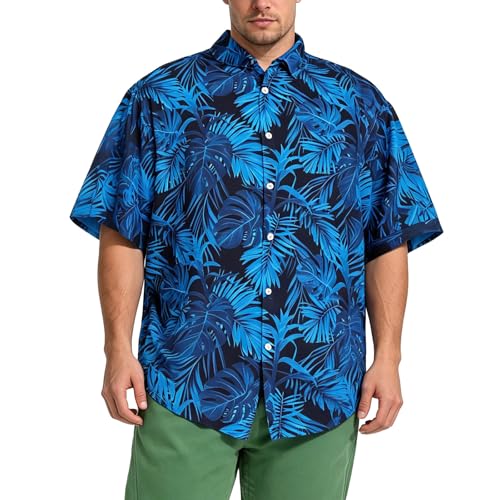 Chemise Hawaïenne Homme Manche Courte Rayures Polo Rugby Grande Taille