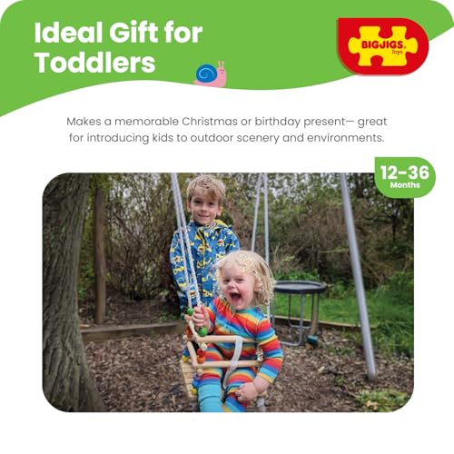 Balançoire en bois pour bébé pour des après-midis de jeu au jardin - 5