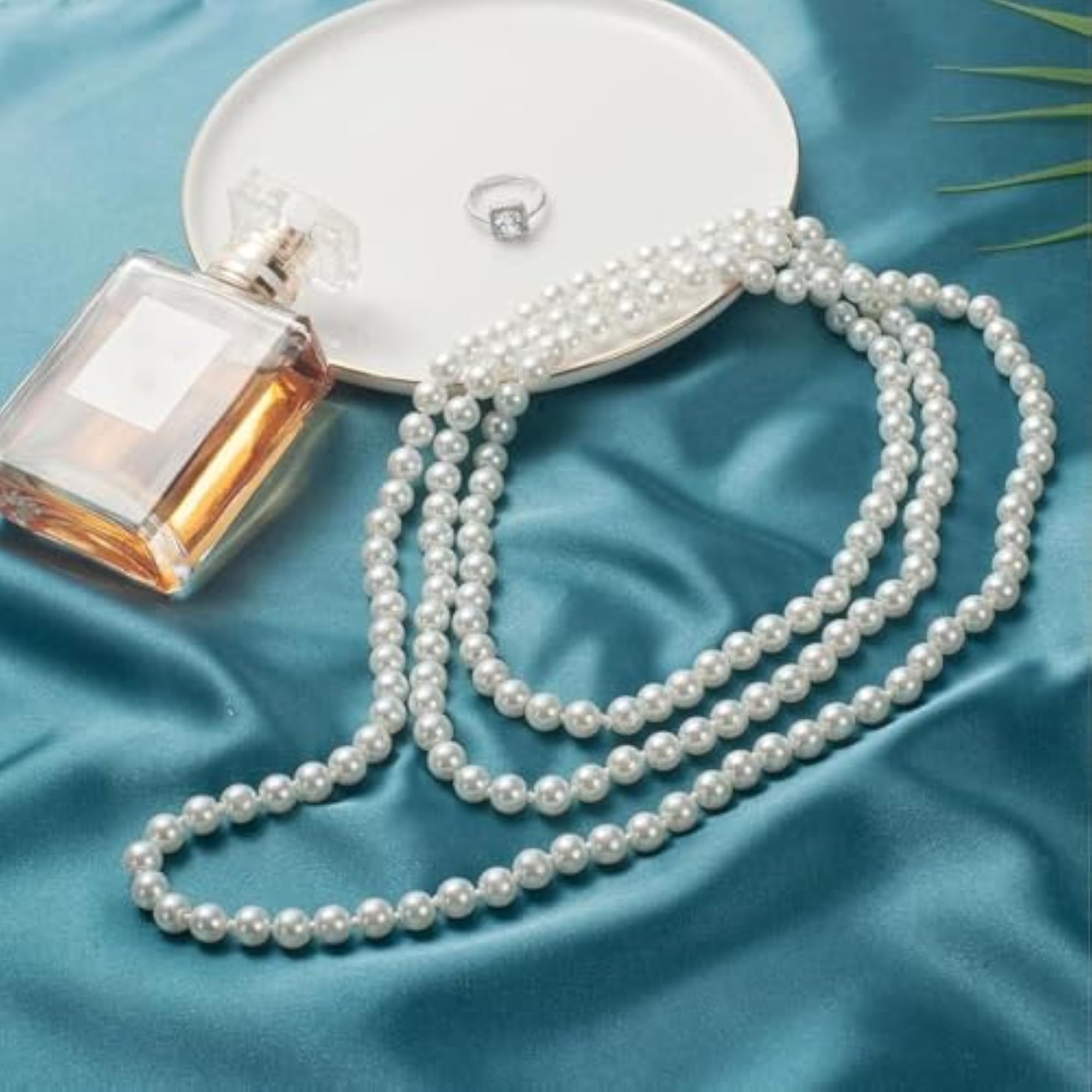 Women's Elegant Long Layered Pearl Necklace, Stylish Fashion Accessory