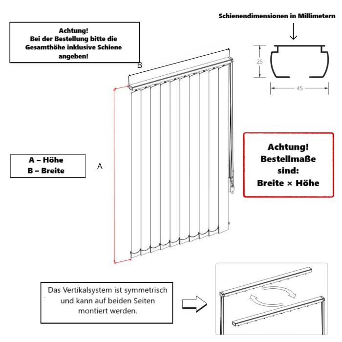Lamellenanlage Verdunkelungslamellen Lamellenvorhang Vertikaljalousie Vertikalanlage Raumverdunkelnd 100% Komplettset Vertikaljalousie Schiebevorhang - 100x190 cm - Blau