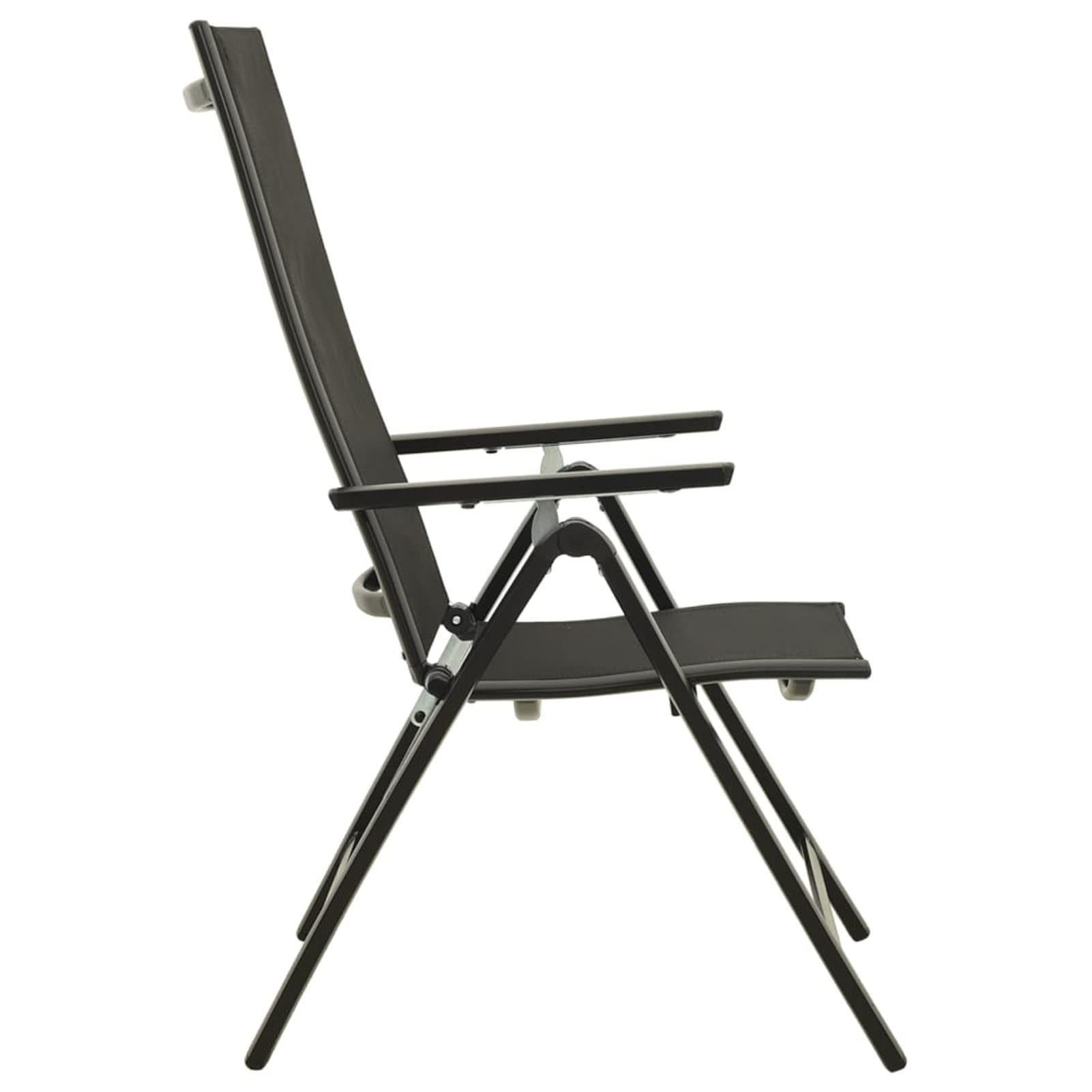 5-teiliges Bistro-Set in Schwarz und Anthrazit, Bistrotisch und Stühle für Balkon, Terrasse und Hinterhof, Gartenmöbel für den Außenbereich, Terrassen-Bistro-Set