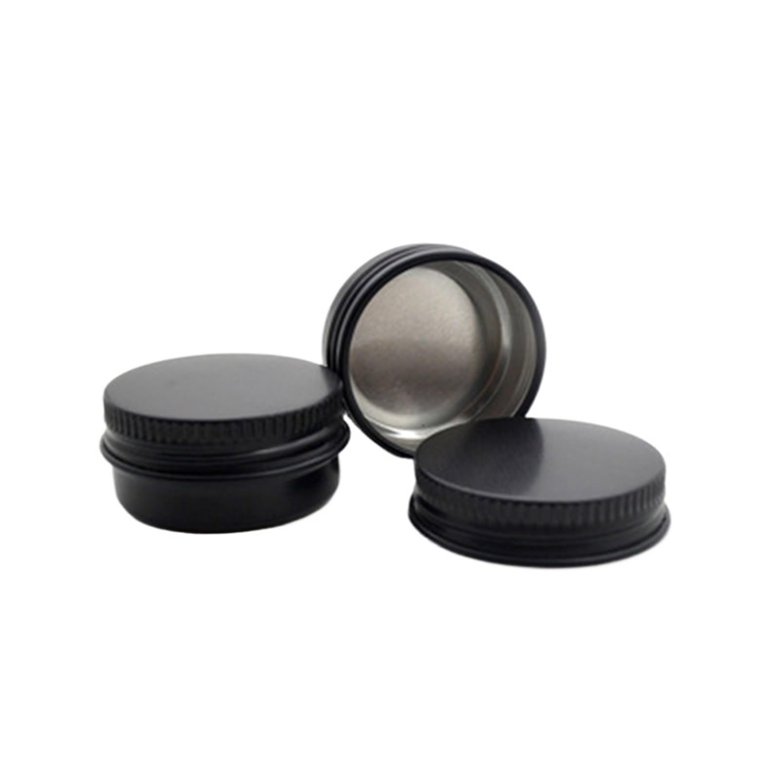 LuoAXINN Metal Tins with Lids 5-250ml Black Aluminum Cans Round Tin Box With Lid Metal Pill Cream Ointment Jars Storage Container For Balm Wax Cosmetics(10ml 35x18mm,30pcs)