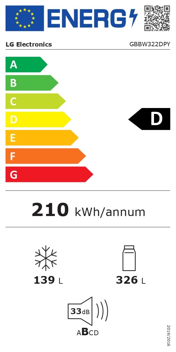 LG GBBW322DPY Frigorifero Combinato Fit & Max Larghezza 70cm, Classe C, Raffreddamento Intelligente con AI Fresh,Fresh Converter, Total No Frost e Metal Fresh, Door Cooling, 465L, Wi-Fi, Prime Silver