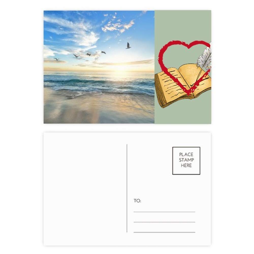 Ocean Sand Beach Bird Sea Picture Diary Day Lot de 20 cartes postales de remerciement