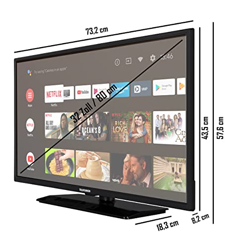 Telefunken D32H554X2CWI 32 Fernseher/Android TV (HD Ready, HDR, Smart TV, Google Play Store, Triple-Tuner), Schwarz – Bild 4