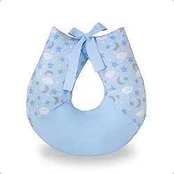 Almofada Para Amamentação Bebe Travesseiro Amamentar (Estrela e Lua Azul)