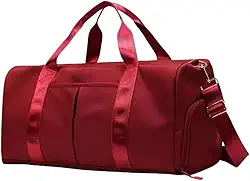 Bolsa Academia Mala de Alça De Mão Feminina Grande Espaçosa Transversal Viagem Compartimento Para Calçado Espaçosa 10 Kg Bordo Rigida Zíper Necessaire Passeio 30L (Vermelho)