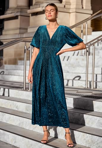 Image of Maxigerui Women's Velvet Maxi Dress Formal Dresses for Wedding Guest Dress