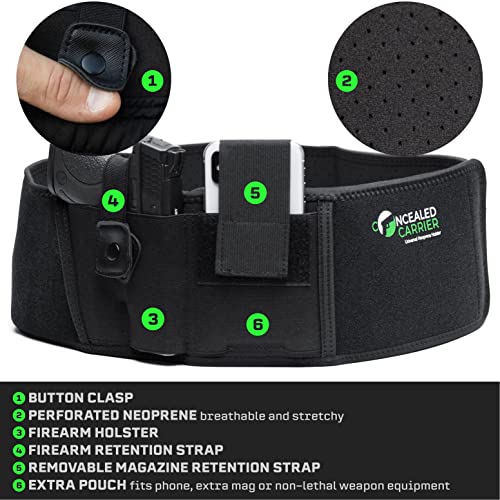 Belly Band Holster For Concealed Carry | Combat Veteran Owned Company |Iwb Holster | Waist Band Handgun Carrying System | Hand Gun Elastic Holder For Pistols (Right-Handed) #TOP2