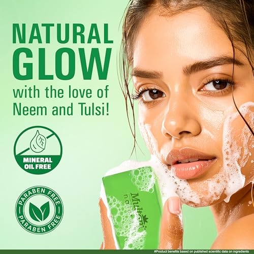 Image of Multani Natural Neem Tulsi Soap - 125 gm (Pack Of 3) | For Deep Cleansing, moisturizing & Glow | Fights Acne & Infections | Helps Rejuvenate Dull & Tired Skin | Paraben Free | Clinically Tested | For All Skin Types | Soap Bar For Men & Women