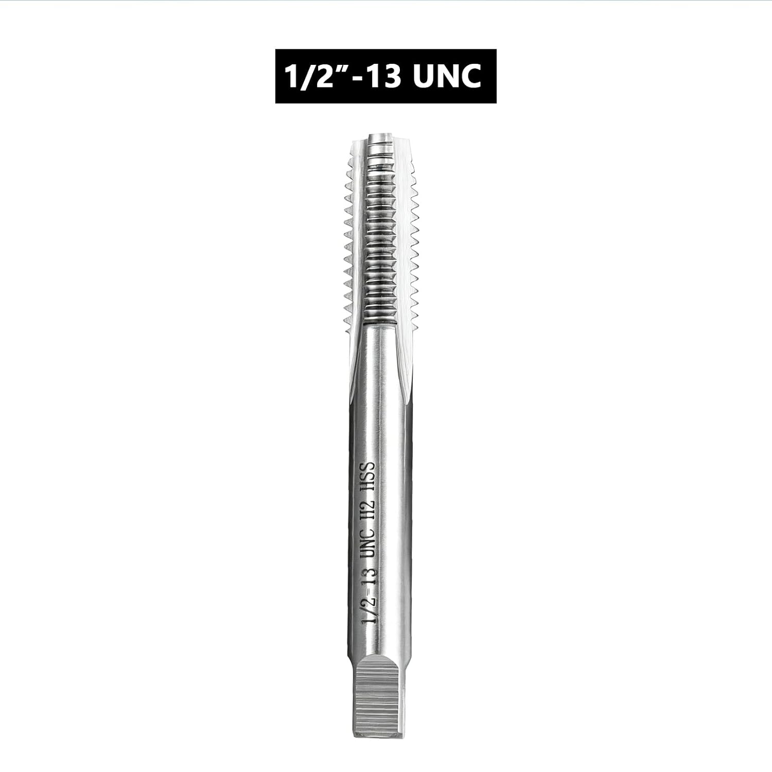 2pcs 1/2"-13 UNC High Speed Steel Tap Right Hand, M2 HSS Straight Fluted Machine Tap (1/2"-13)