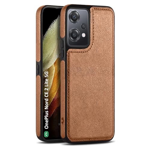 Image of MOBILOVE PU Leather Flexible Back Case Cover for | OnePlus Nord CE 2 Lite 5G (Brown)