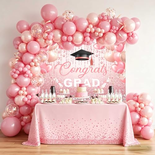 Telón de Fondo Rosa 7x5ft para Graduación miniatura 2