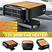Car Heater 12V 200W Portable Heaters for Vehicle,2-in-1 Heating/Cooling Fan,Plug in Car Heater for Cigarette Lighter,360° Rotatable Defogger for Car Windshield for Car, RV, SUV (Orange)