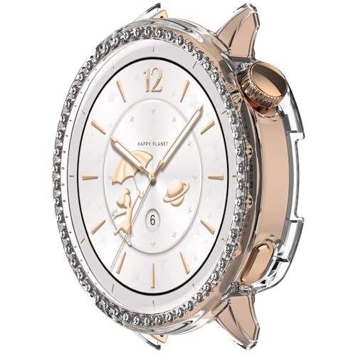 GIOPUEY Cover Compatibile con Oppo Watch X2 Mini, [2 Pezzi] Hard Plastic, Anti-Bump, Oppo Watch X2 Mini Custodia - Clear Bling Diamond