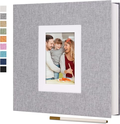 Raoendis アルバム 貼るタイプ 32.5×33.5CM リネン表紙 30枚60ページ L判360枚 透明フィルムフリー台紙 DIY L/KG/2L/A4写真収納 大容量 贈り物 お祝い 家庭用 記念日 結婚式 誕生日 成長記録