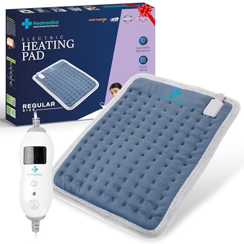 Image of Heatronics Electric Heating Pad Regular | Heating Pad for Period Pain & Back Pain | 5 Heat Levels + SafeHeat Timer | ThermoSync Engine | TheraFlex 6-Layer Build | ISO 13485 & CDSCO Certified | 1-Year HeatCare Warranty