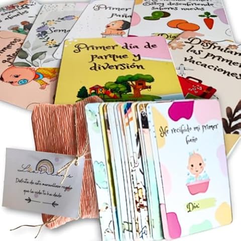 Juego de 55 Tarjetas Meses Bebe "Mamá en Progreso" de LuaDreams Cover