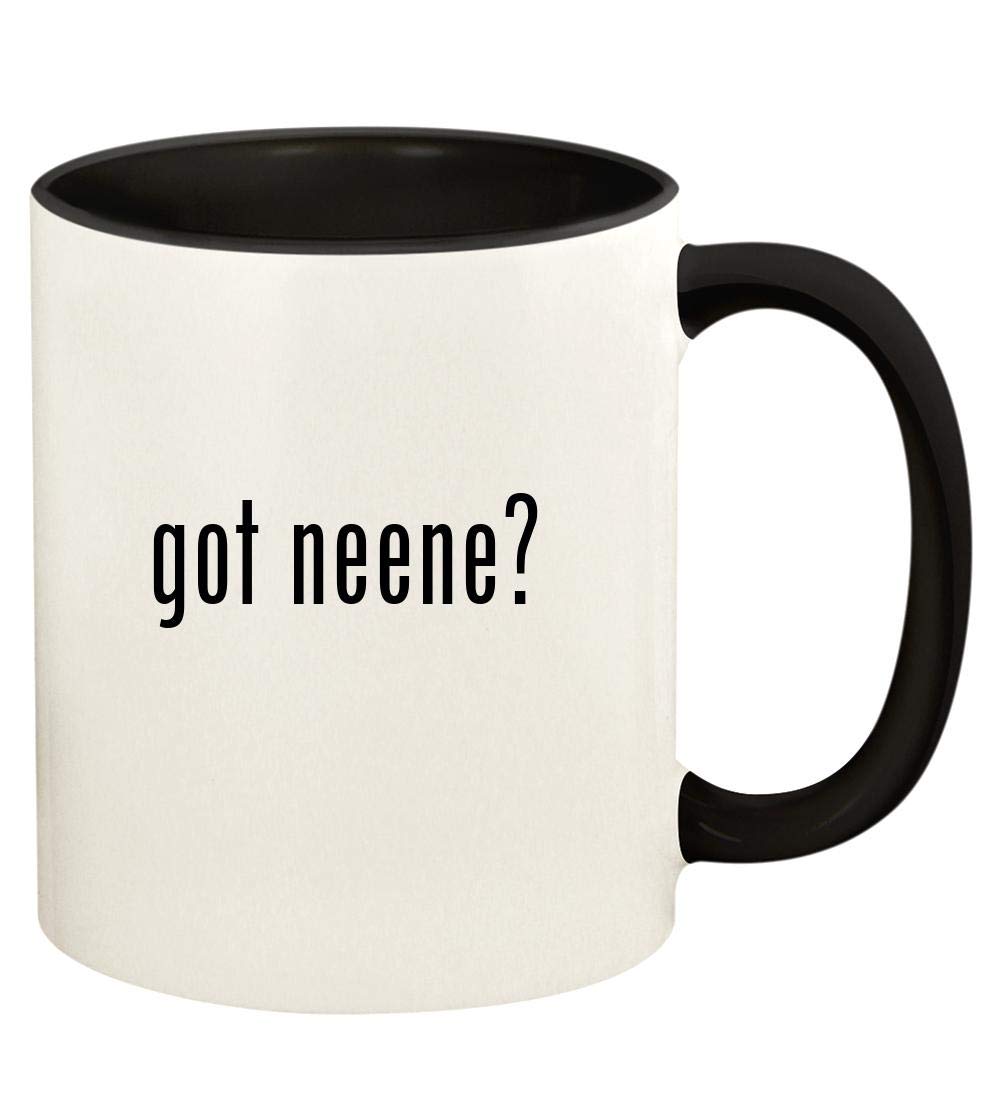 got neene? - 11oz Ceramic Colored Handle and Inside Coffee Mug Cup, Black