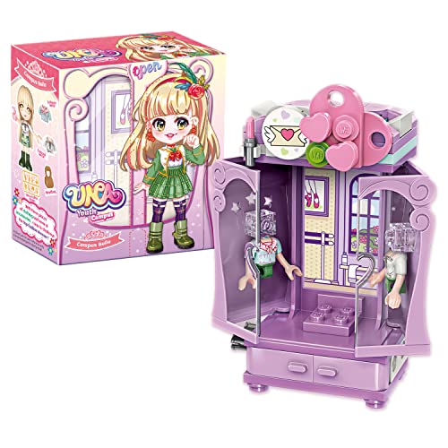 Friend Campus Schönheit Würfel Spielzeug ab 4 Jahre mädchen Kinder mit Surprise Mini Puppe,Aufkleber,Zubehör,Bausteine Set Geschenk Cover