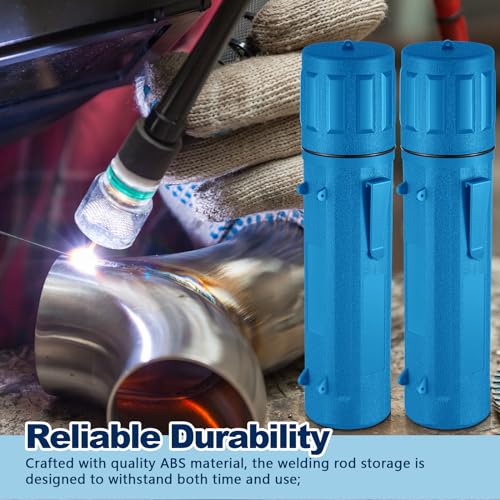 Image of Zonon 4 Pcs Welding Rod Storage Tube 14 Inch Tig Rod Holder, Blue