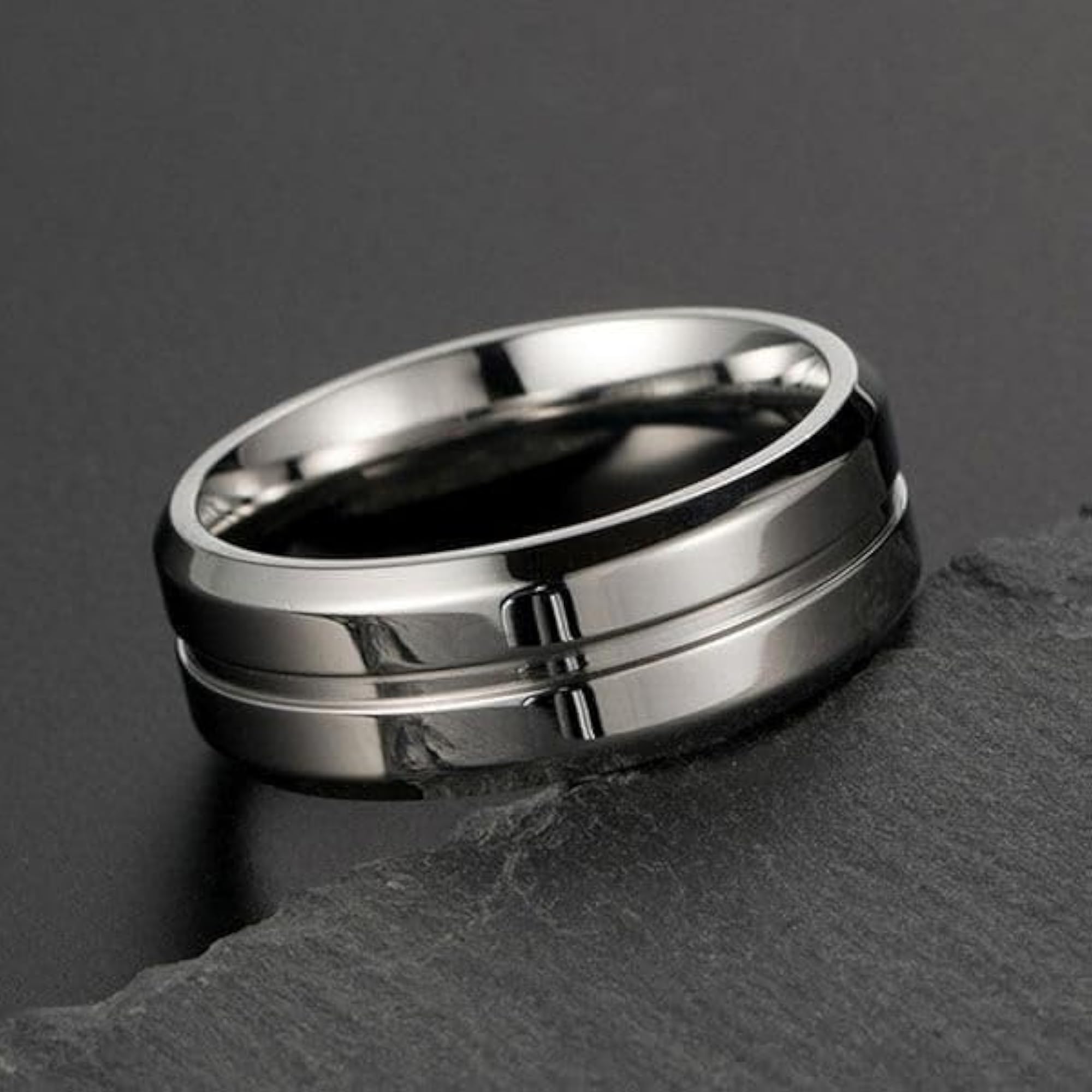 Stylish Blue & Platinum Stainless Steel Ring for Men