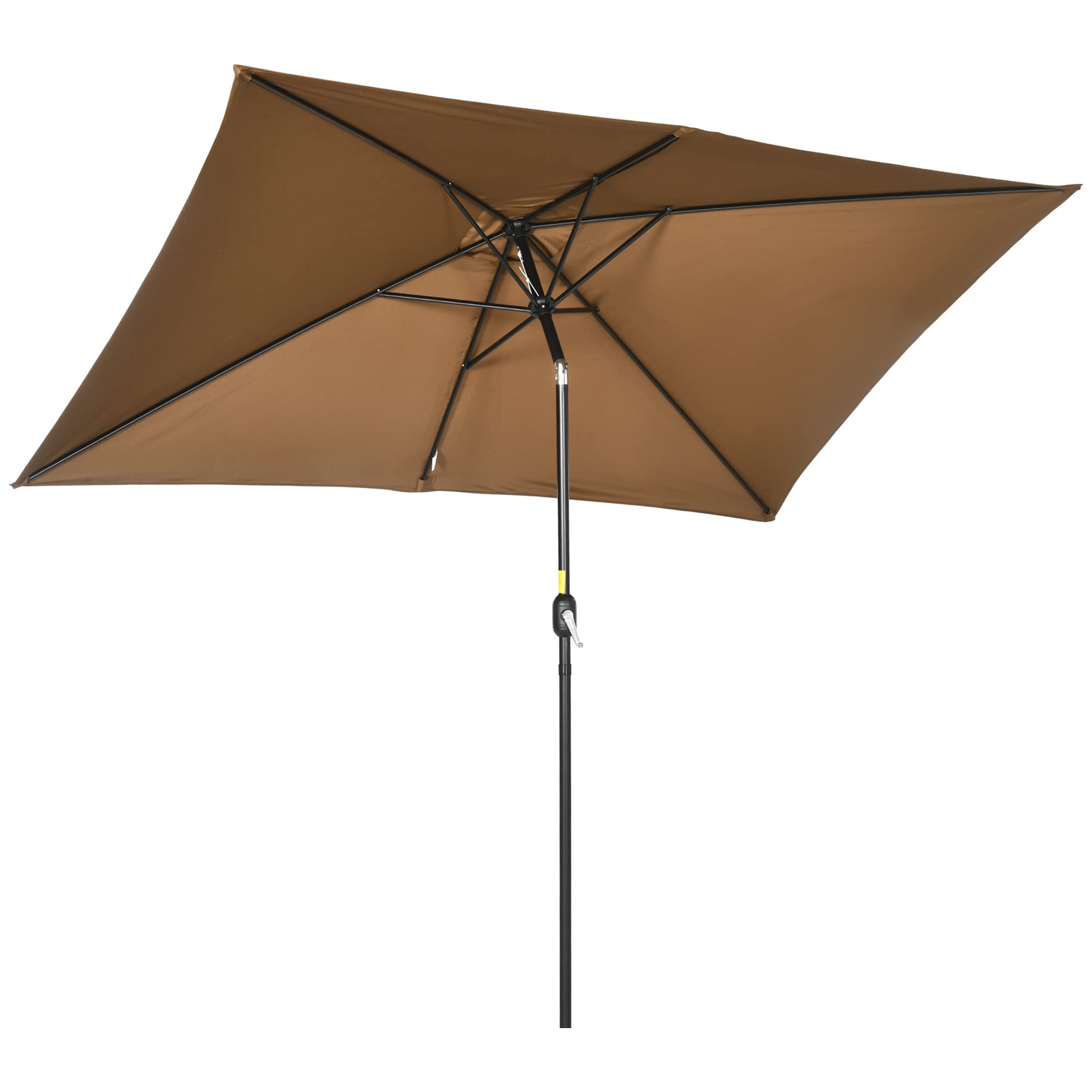 Outsunny Sombrilla de Terraza Exterior Parasol de Terraza Exterior con Ángulo Ajustable Mástil de Aluminio y Anti-UV Sombrilla para Jardín Patio