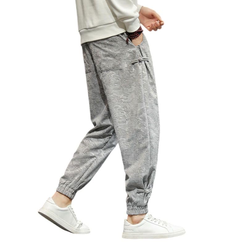 Jogging homme style chinois coupe ample à cordon de serrage - 6